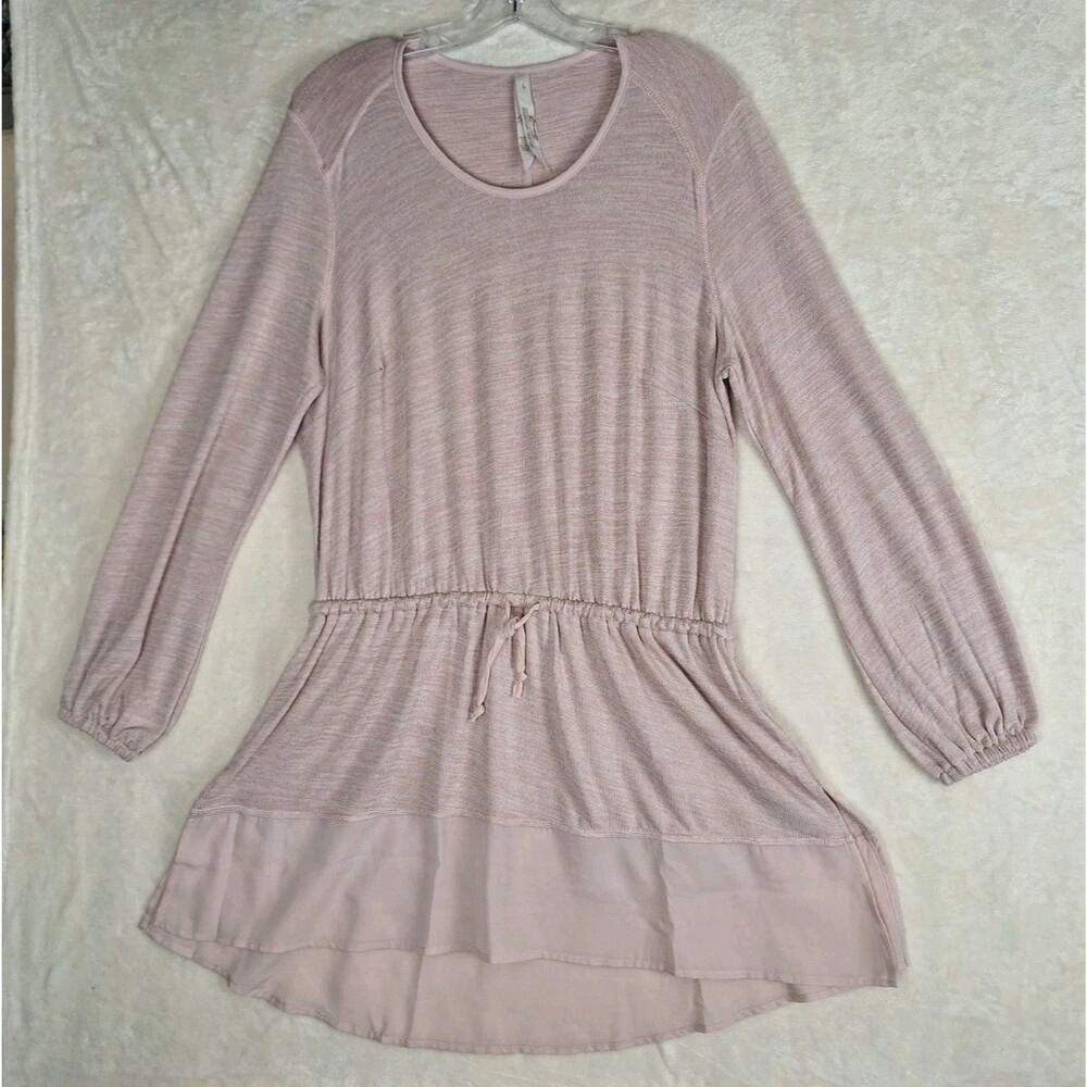 Melissa McCarthy Seven7 Women's Large Pink Top Elastic Waist Peasant Romantic